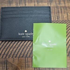 NEW Kate Spade‎ Glitter Black Leather Card Holder, New No Tag